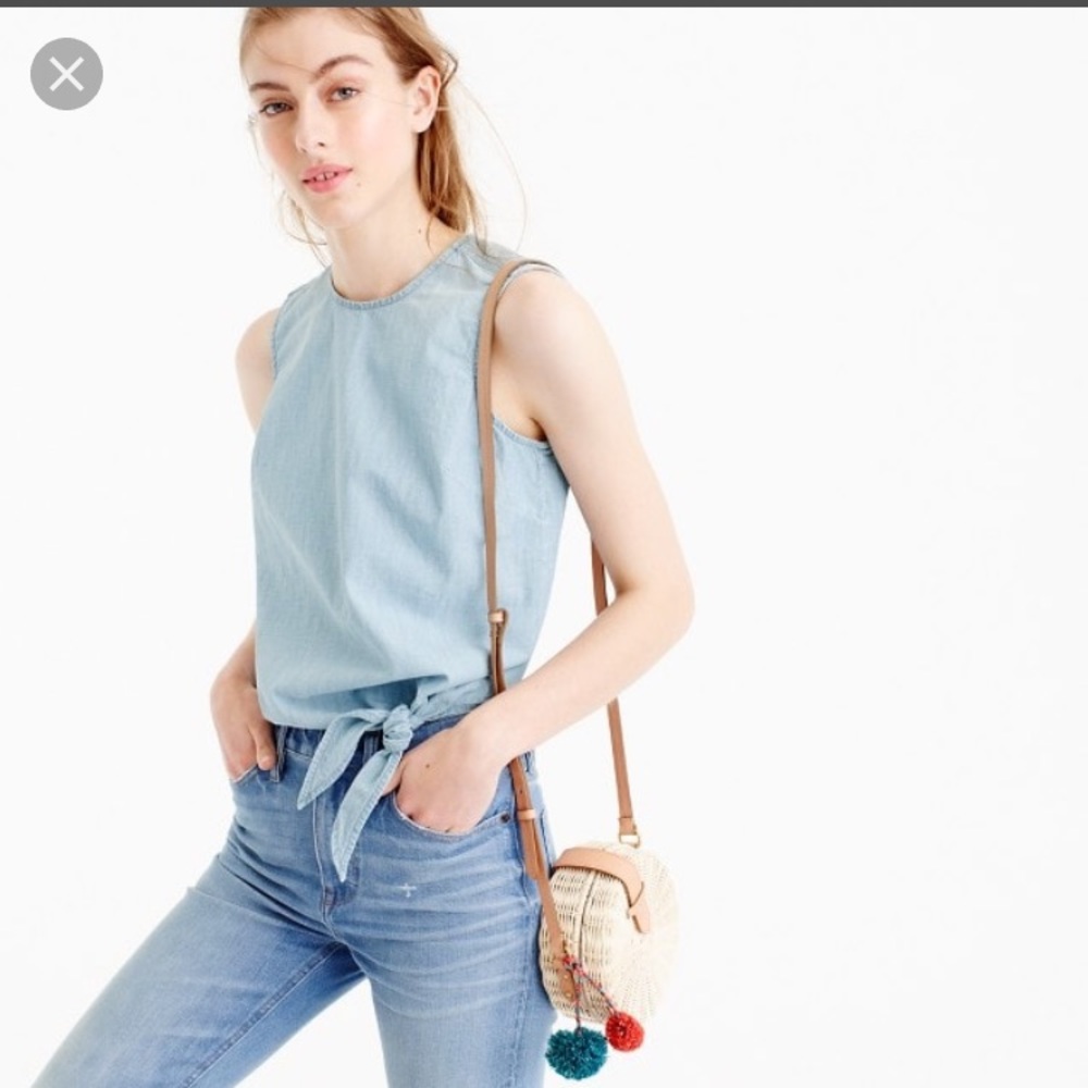 J. Crew Chambray Toe-Front Top
